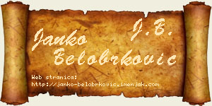Janko Belobrković vizit kartica